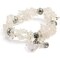 Earth's Jewels Semi-Precious Natural Crystal Quartz Clear 2-Strand Bracelet, Butterfly Charm